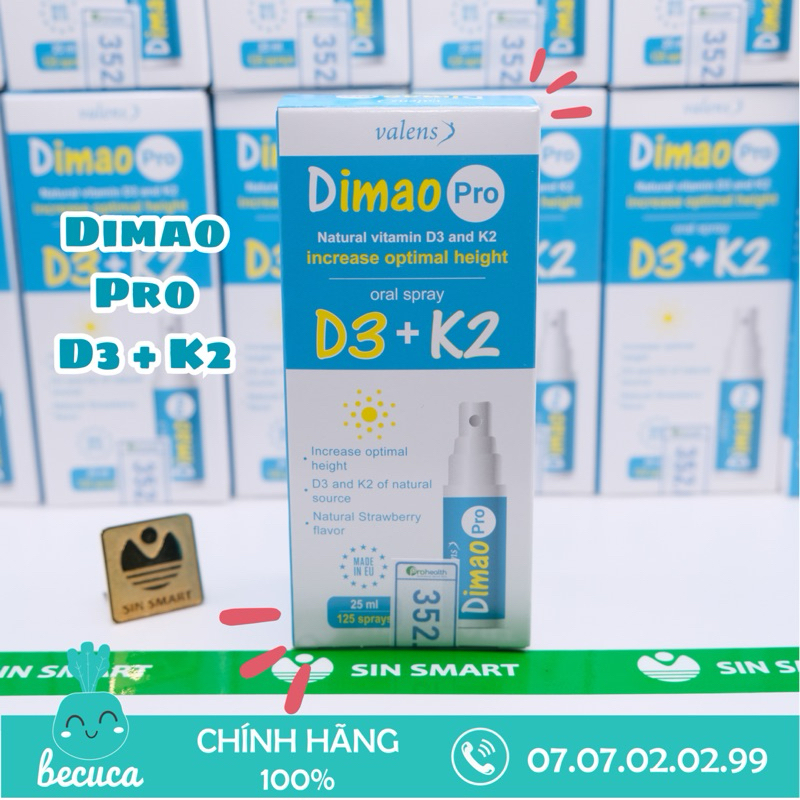 Dimao Pro D3K2 - Tăng chiều cao vượt trội cho trẻ từ 0-12 tuổi