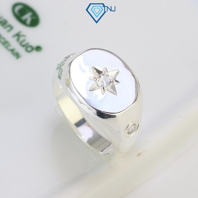 Nhẫn bạc nam mặt ngôi sao đính đá cá tính, trang sức bạc 925 cao cấp NNA0426 - Trang Sức TNJ