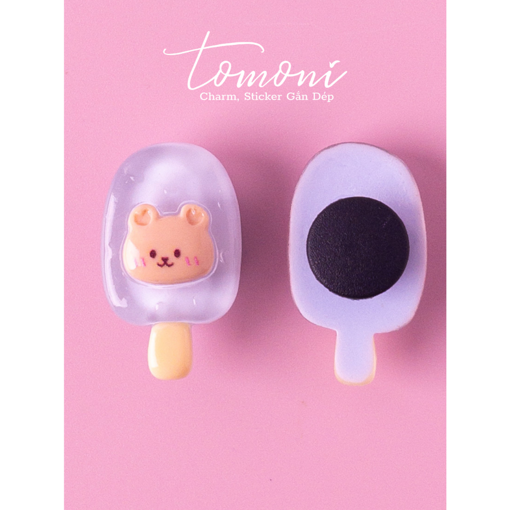 Charm Crocs, Jibbitz, Sticker Gắn Dép Hình Kem DIY Trong Suốt HQ96