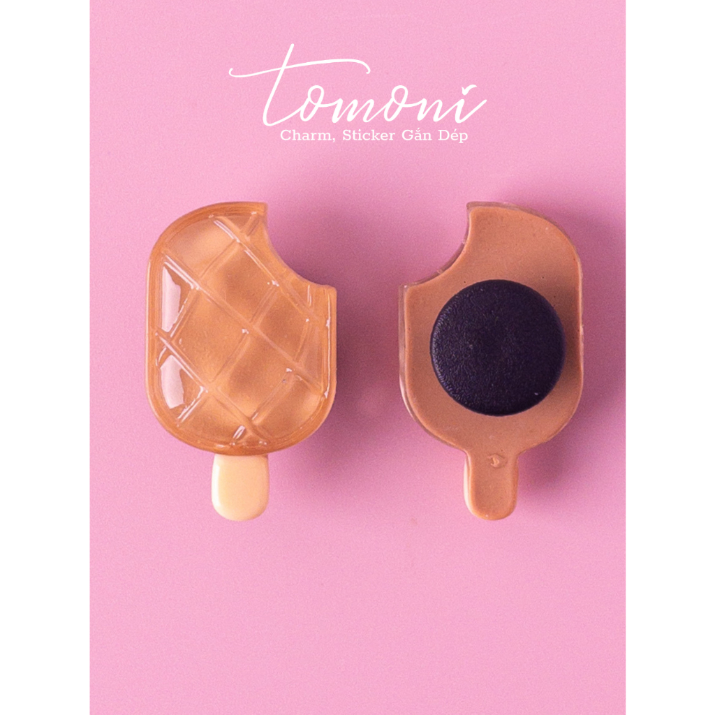 Charm Crocs, Jibbitz, Sticker Gắn Dép Hình Kem DIY Trong Suốt HQ96