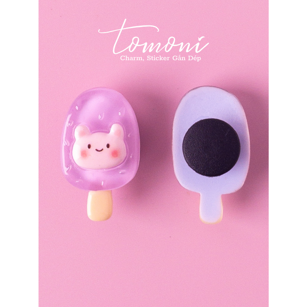 Charm Crocs, Jibbitz, Sticker Gắn Dép Hình Kem DIY Trong Suốt HQ96