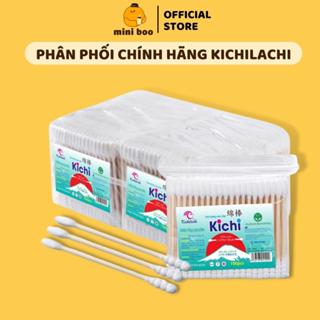 Tăm Bông Gói Kichilachi 100pcs Que Gỗ 100% Cotton Cao Cấp Người Lớn