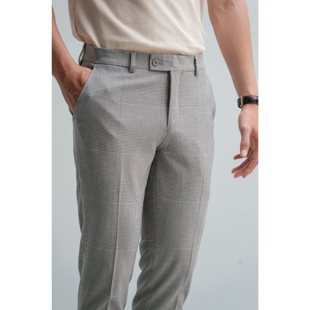 Quần Tây Americus Gosani Caro Ẩn Hai Màu Đen Và Xám