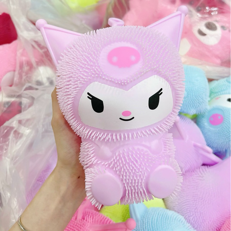 Gấu Dâu Lotso Bear, Kuromi Gai Đèn Mềm Siêu To 25cm Bóp Xả Stress