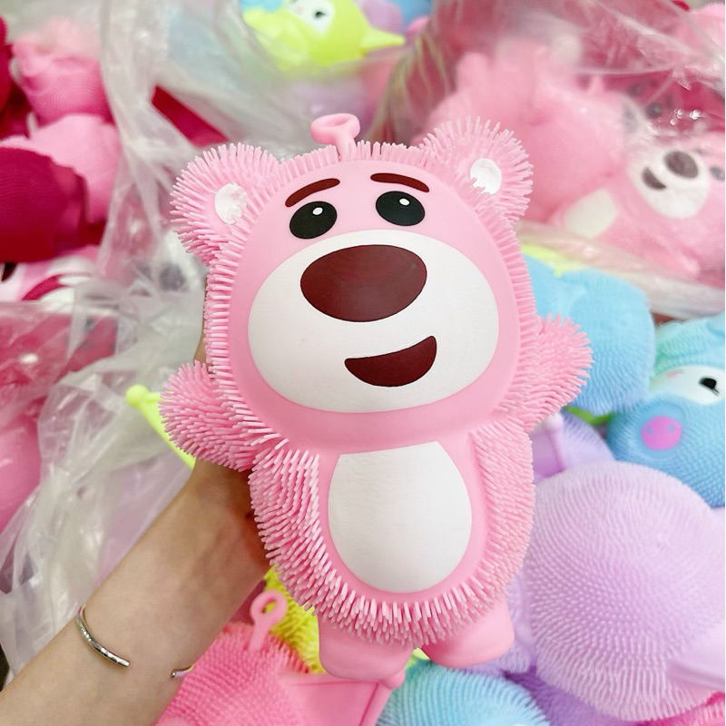 Gấu Dâu Lotso Bear, Kuromi Gai Đèn Mềm Siêu To 25cm Bóp Xả Stress