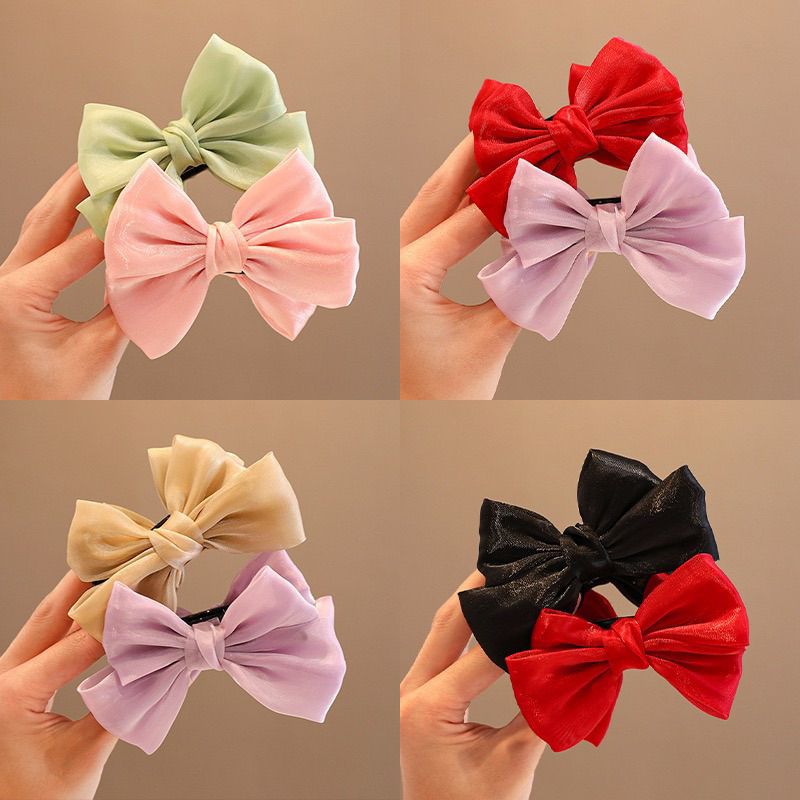 KCC10 kẹp 3 răng nơ voan sang trọng dễ thương