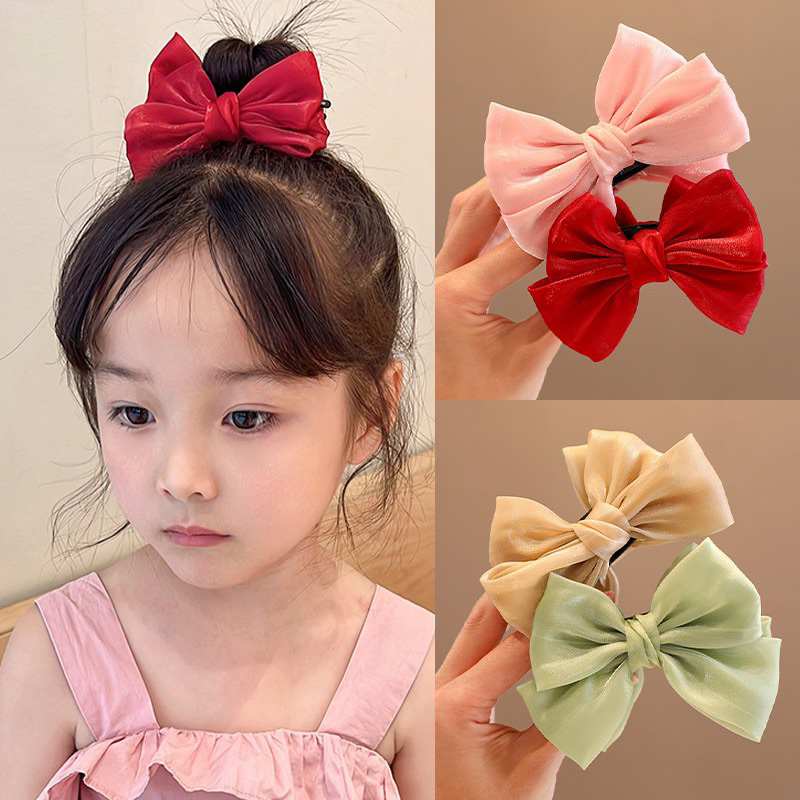 KCC10 kẹp 3 răng nơ voan sang trọng dễ thương