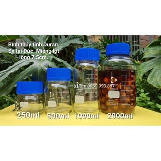 Bình thủy tinh trung tính Duran - Miệng to thân trơn