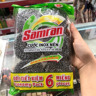 Gói 6 miếng cước rửa chén inox Samran