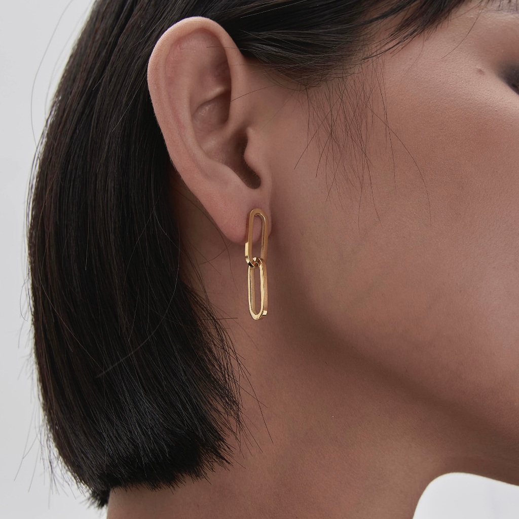 Khuyên tai thép không gỉ - Mắt xích cuban link trơn cơ bản (giá 1 cặp) - Nepherteti