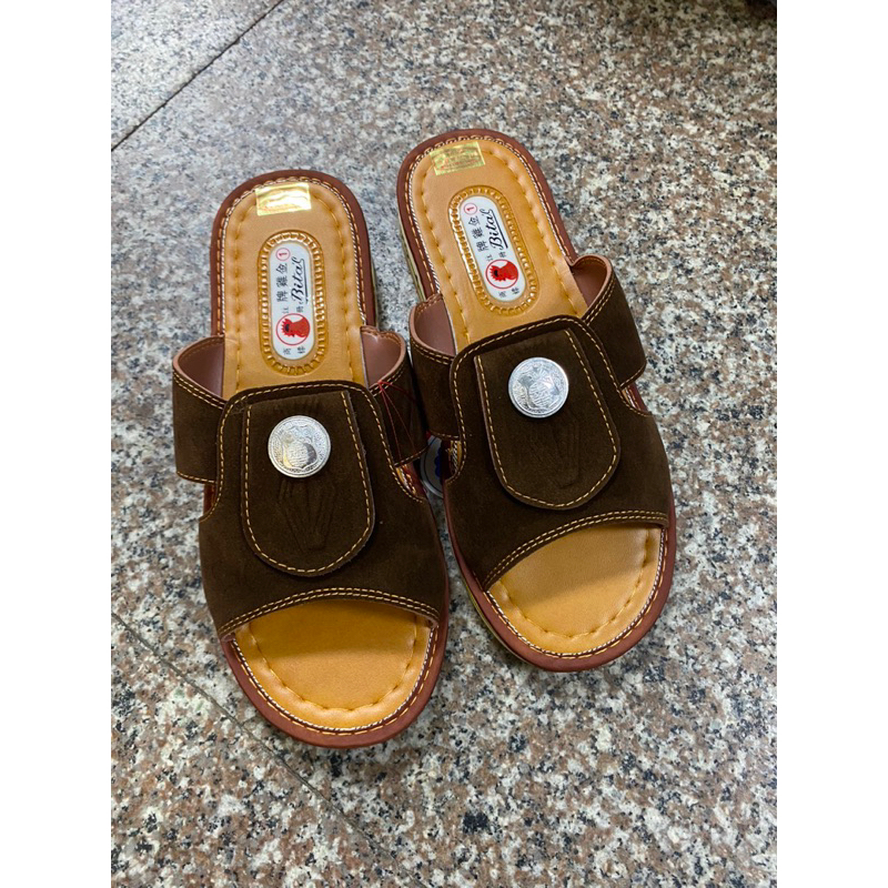 Dép nam gà mác tròn chuẩn hành bitas loại 1  kèm ảnh thật 2 màu đen và vàng