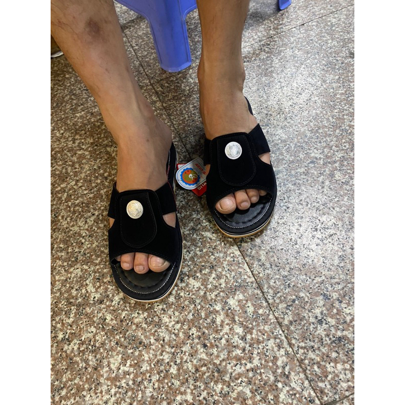 Dép nam gà mác tròn chuẩn hành bitas loại 1  kèm ảnh thật 2 màu đen và vàng