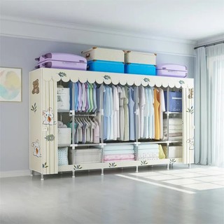 Tủ quần áo, tủ vải khung thép siêu treo ngang 2m5 5 buồng cỡ lớn bảo hành 12 tháng tuvaidequanao
