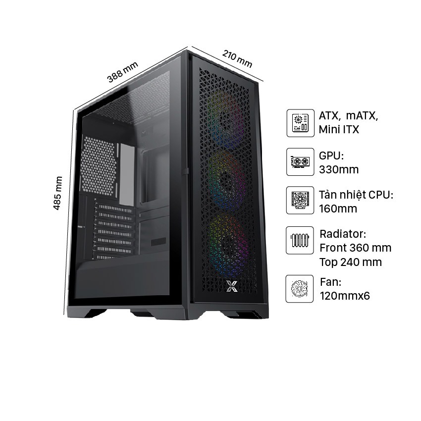 Vỏ Case XIGMATEK LUX S 3FX BLACK /WHITE