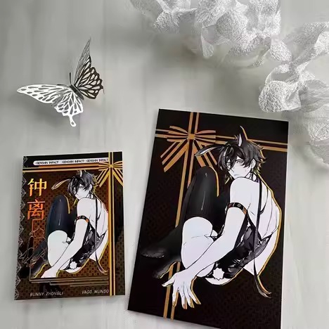 Zhongli ver Bunny / Genshin Impact | Huy hiệu, postcard, vé laser, ảnh polaroid / Vago mundo