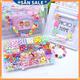 Hộp Xâu Vòng 3in1 24 Ô Phụ Kiện Thời Trang XV05(Tặng Phụ Kiện Dây Cước  + 2 Khung Bờm)