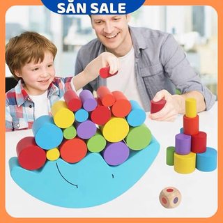 Đồ Chơi Thông Minh Giáo Dục Sớm Montessori Xếp Tháp Cân Bằng Mặt Trăng