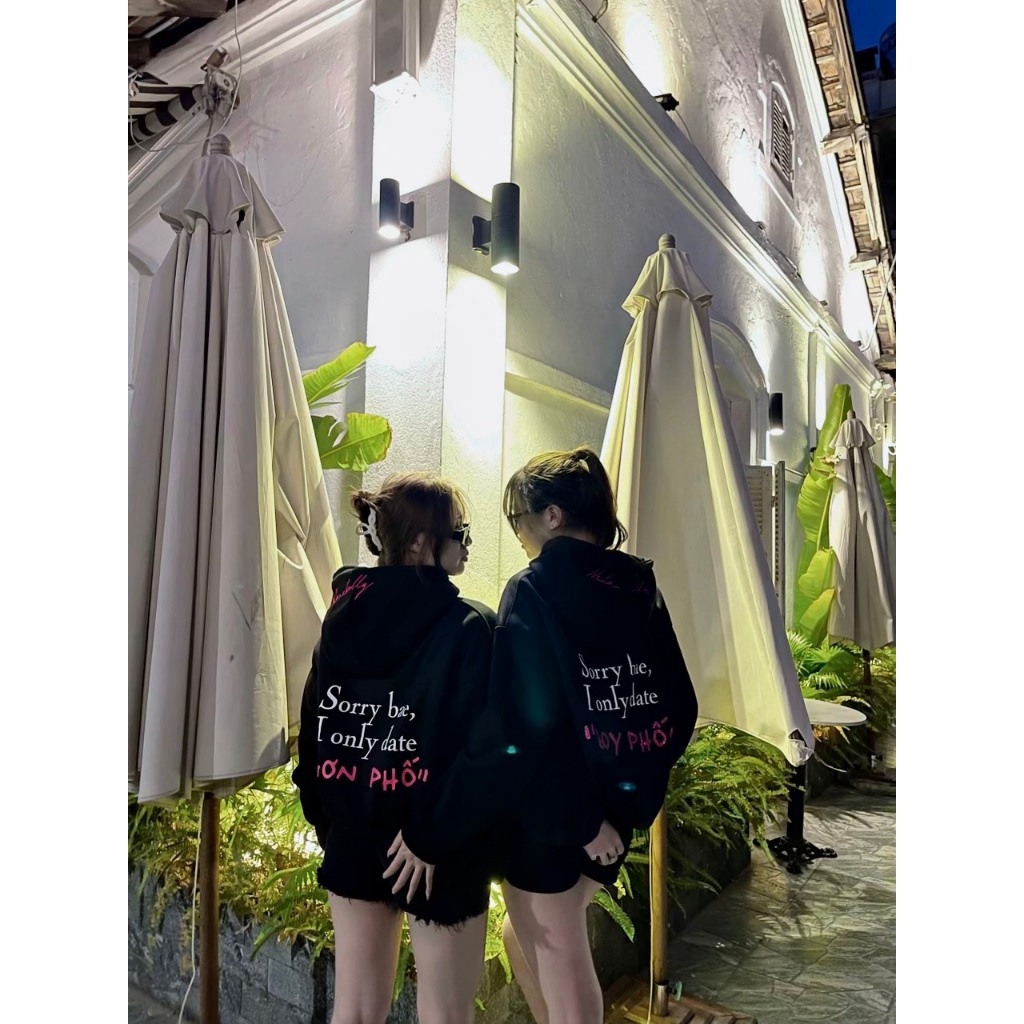 Áo hoodie sorry babe I ONLY DATE BOY PHỐ Girl Phố nam nữ đen trắng xám sweater cổ tròn khoác mùa đông HD163