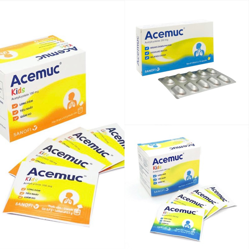 ACEMUC LONG ĐỜM , TIÊU NHẦY DẠNG BỘT HỘP 30 GÓI