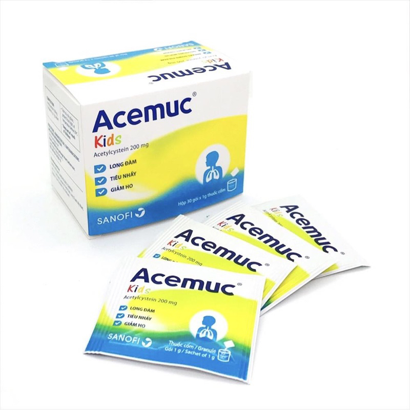 ACEMUC LONG ĐỜM , TIÊU NHẦY DẠNG BỘT HỘP 30 GÓI