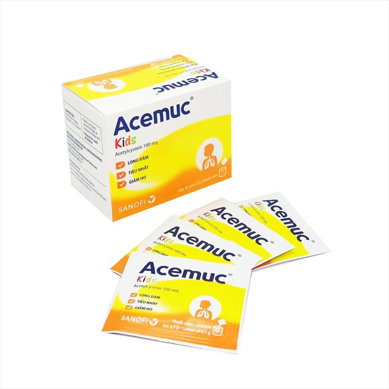 ACEMUC LONG ĐỜM , TIÊU NHẦY DẠNG BỘT HỘP 30 GÓI