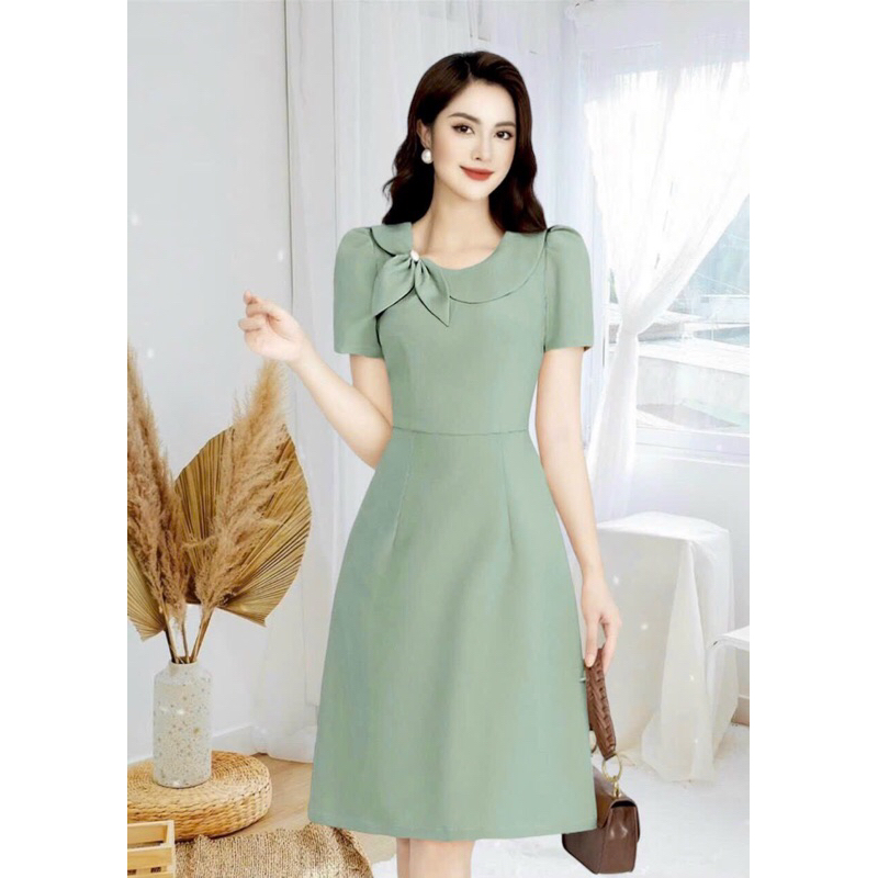 VÁY XOÈ CỔ XẾP LI M5