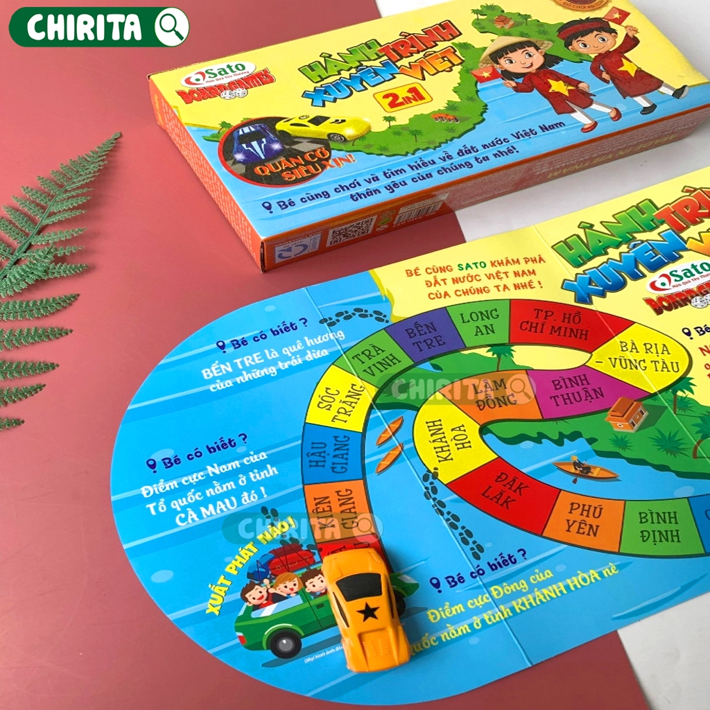 Ô Ăn Quan 2in1 Gấp Gọn Sato/Đại Phát Tài - Đồ Chơi Trẻ Em Board Game Trò Chơi Dân Gian Giải Trí Tìm Hiểu Địa Lý Chirita