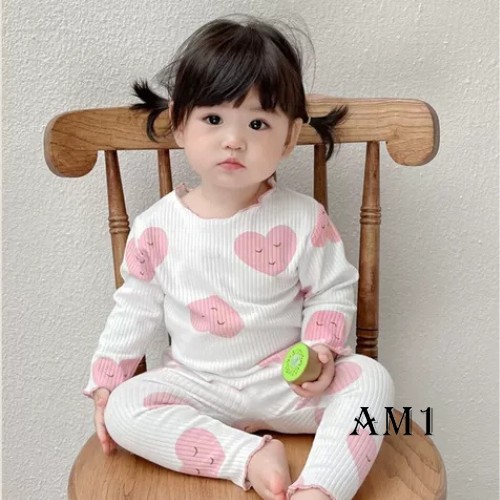 Đồ bộ bé gái dài tay QATE776 TB69 - đồ bộ tăm thu đông quần áo trẻ em TB373