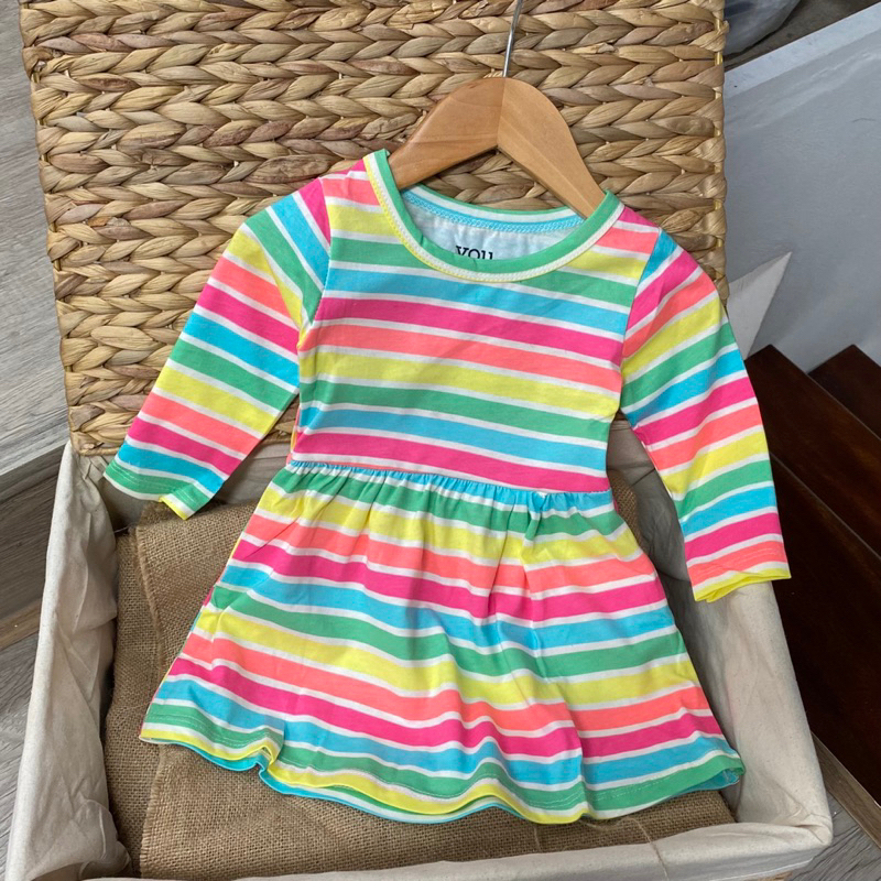 Váy cotton dài tay hoạ tiết hoa nhí siêu xinh cho bé gái size từ 10-24 cân