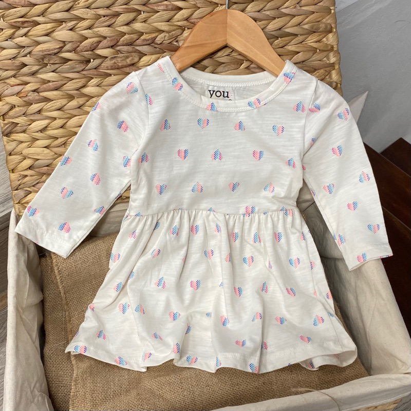 Váy cotton dài tay hoạ tiết hoa nhí siêu xinh cho bé gái size từ 10-24 cân