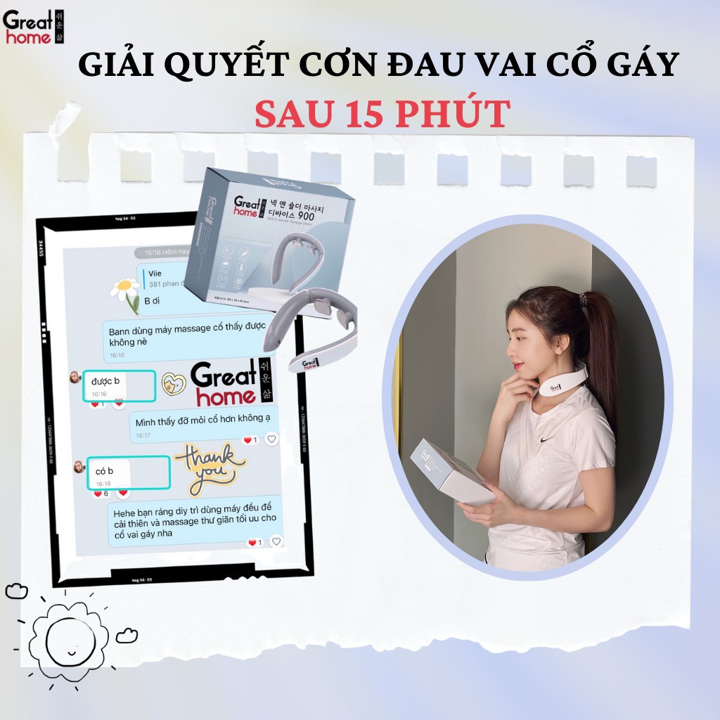 Máy Massage vai cổ thông minh Device 900 CHÍNH HÃNG Greathome