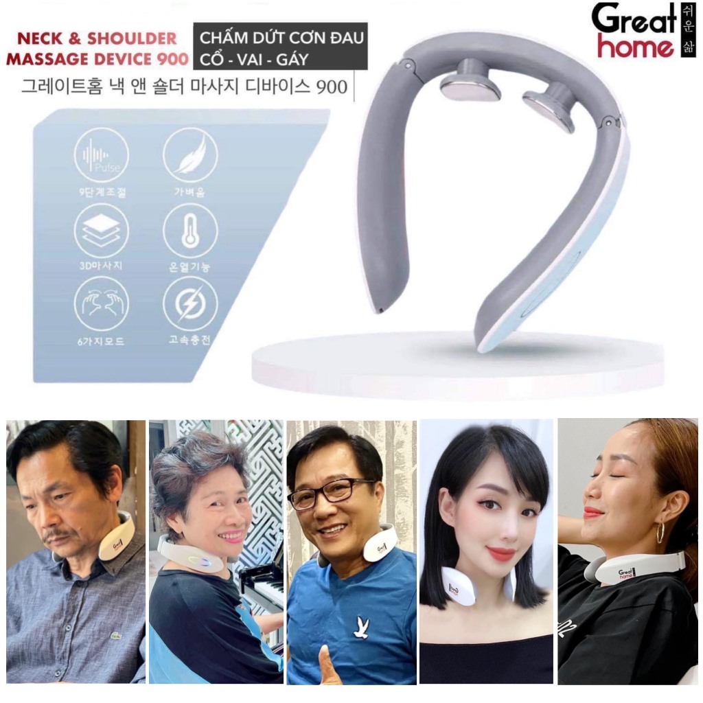 Máy Massage vai cổ thông minh Device 900 CHÍNH HÃNG Greathome