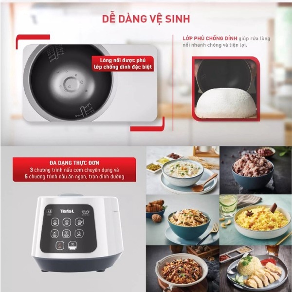 Nồi cơm điện Tefal Easy Rice Compact RK730168 - 600W, 1L