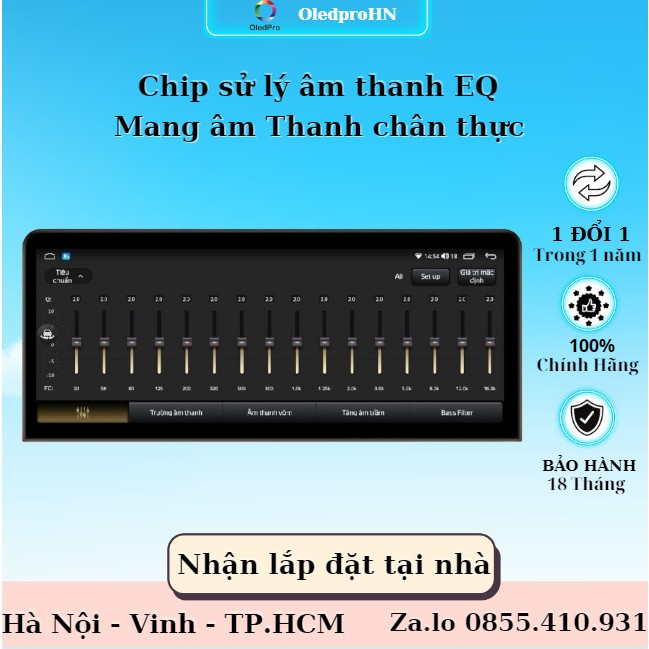 Màn hình Android cho ô tô OLEDPRO Premium 12.3inh Ram4GB Rom 32GB Bản Cao Cấp Bảo Hành 18 Tháng