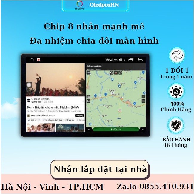 Màn Hình DVD Android Ô Tô OLEDPRO PREMIUM 13 inch hàng chính hãng cao cấp bảo hành 18 tháng 1 năm đổi mới