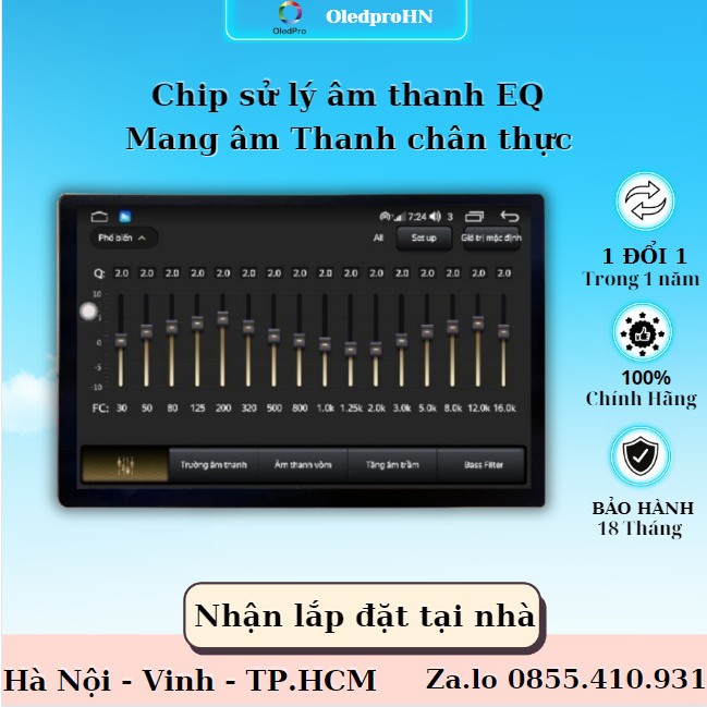 Màn Hình DVD Android Ô Tô OLEDPRO PREMIUM 13 inch hàng chính hãng cao cấp bảo hành 18 tháng 1 năm đổi mới