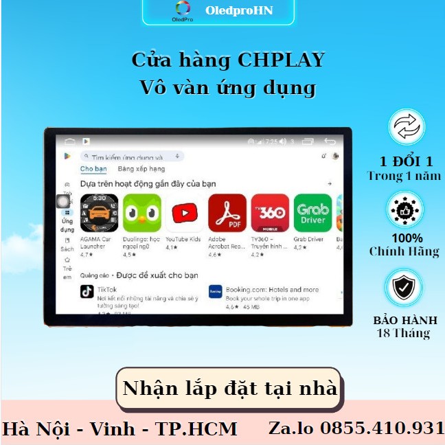 Màn Hình DVD Android Ô Tô OLEDPRO PREMIUM 13 inch hàng chính hãng cao cấp bảo hành 18 tháng 1 năm đổi mới
