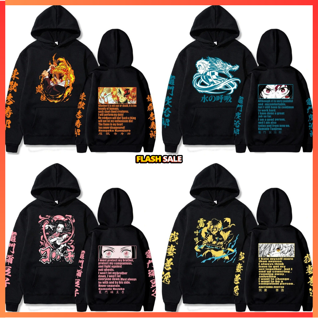 Áo khoác Anime Kimetsu No Yaiba, Áo Hoodie Demon Slayer mẫu mới nhất, Chất liệu dày dặn ấm áp