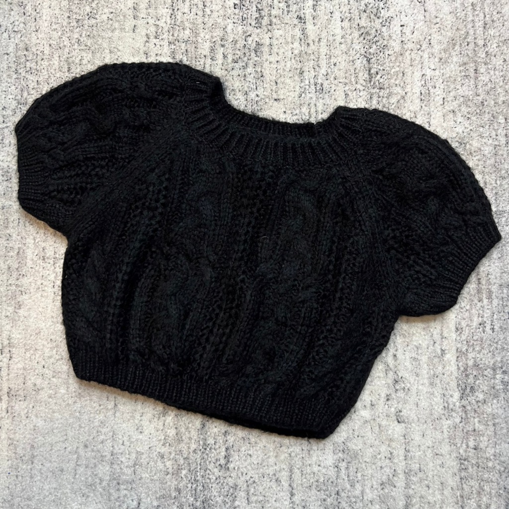 Áo len thừng croptop dài tay, áo cardigan len thừng dáng ngắn thời trang CHANGBASIC