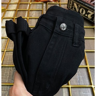 Quần jeans đen trơn gấu rách Brocode