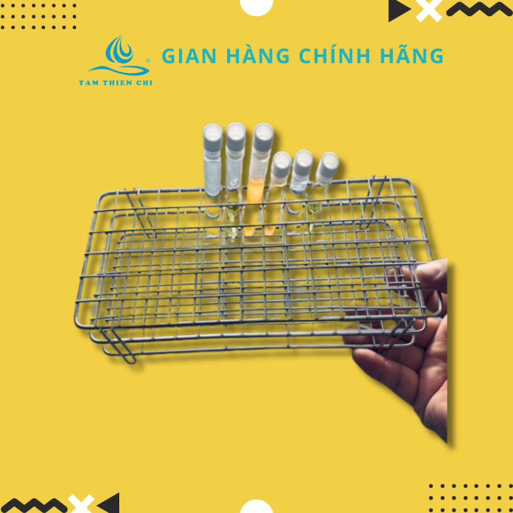 Giá inox đựng ống nghiệm 5ml, 7ml loại 90 chỗ