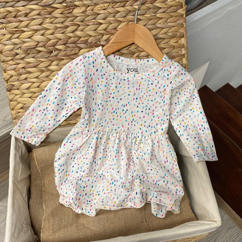 Váy cotton dài tay hoạ tiết hoa nhí siêu xinh cho bé gái size từ 10-24 cân