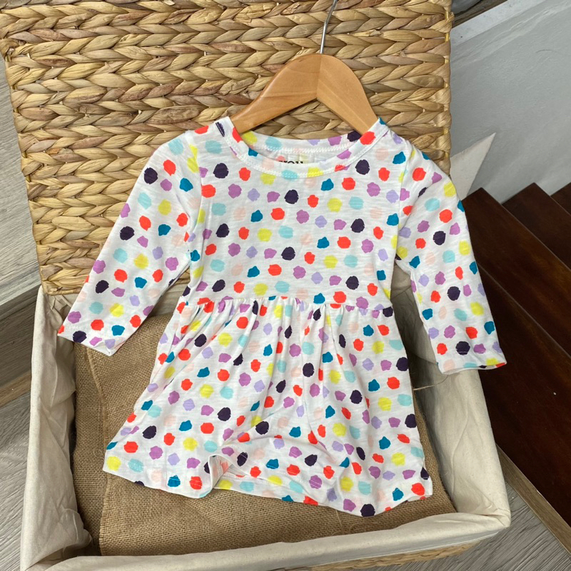 Váy cotton dài tay hoạ tiết hoa nhí siêu xinh cho bé gái size từ 10-24 cân