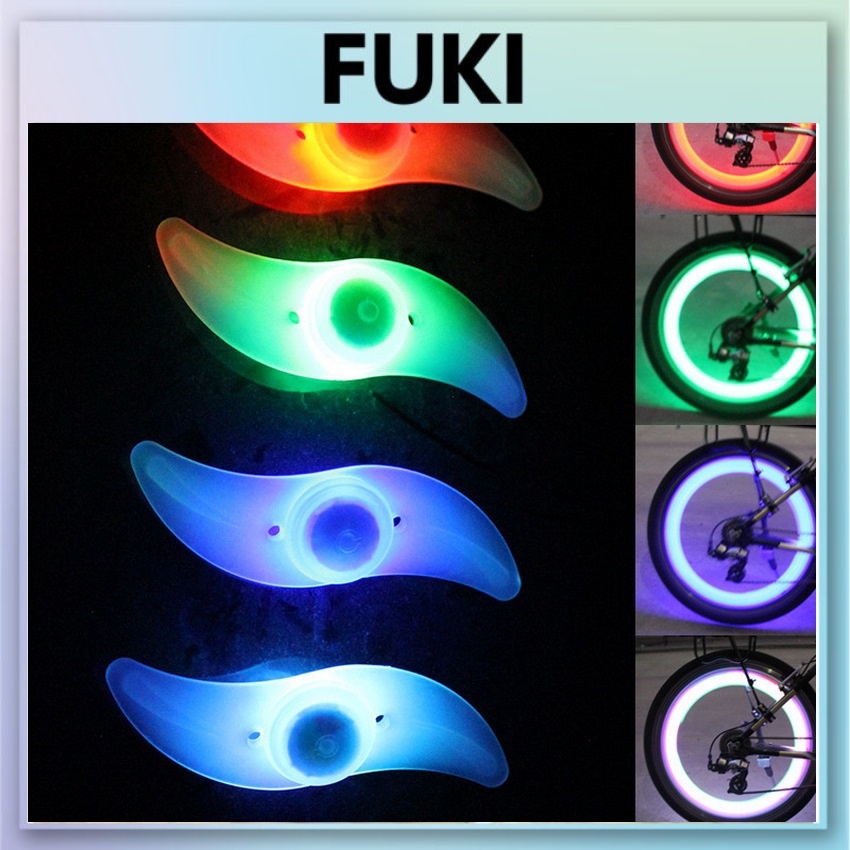 Đèn led gắn bánh xe đạp Đèn xe đạp có pin nhiều màu sắc FUKI