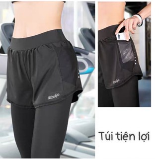 Quần dài thể thao 2 lớp cạp cao có bigsize, Quần thể thao bigsize, Quần tập gym plus size màu đen co dãn Ms987 100kg