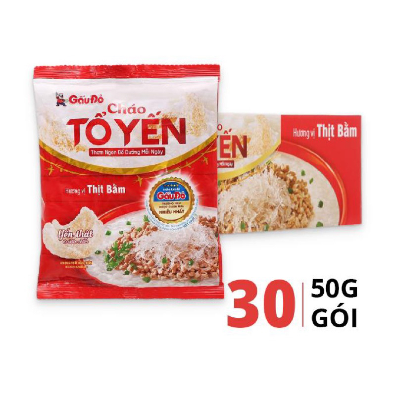 Cháo Tô Yến thịt bằm Gấu đỏ gói 50g