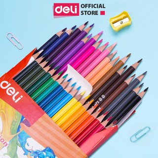 Bút Chì Màu Học Sinh Thân Tam Giác Deli - 12/18/24/36 Màu Sắc Tươi Sáng Không Độc Hại Tô Màu Vẽ Tranh Thiết Kế Mỹ Thuật