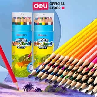 Bút Chì Màu Dạng Cốc Cho Học Sinh Deli - Kèm Gọt Chì - 12/18/24/36 Màu Đậm Mịn Tô Màu Vẽ Tranh Thiết Kế Chuyên Nghiệp