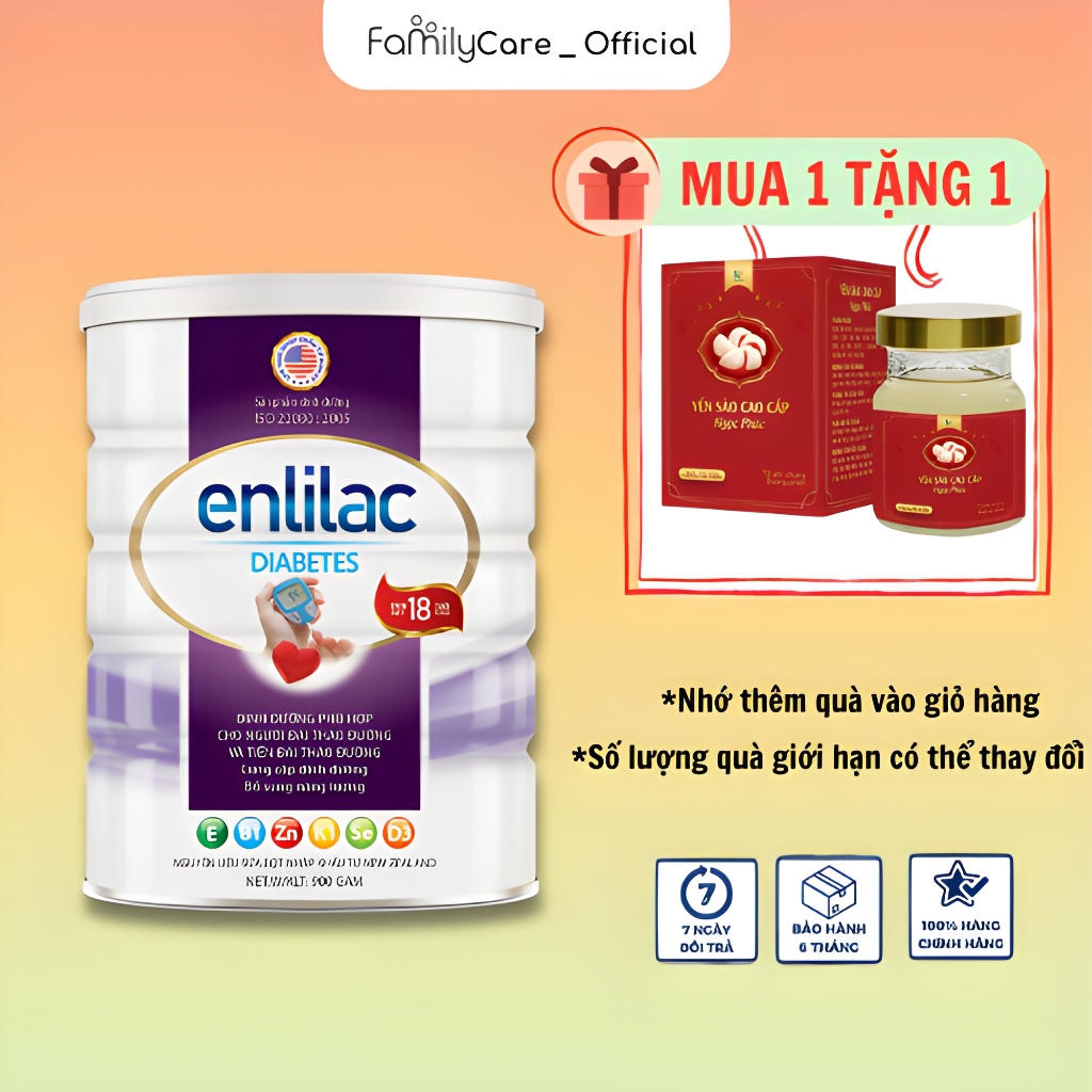 Sữa bột Enlilac Diabetes Lon 400/900g - Sữa Cho Người Tiểu Đường