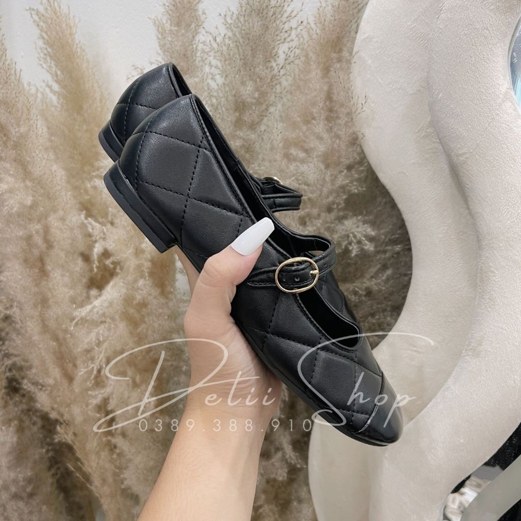 Giày búp bê nữ CnK Fullbox mũi tròn quai ngang phong cách tiểu thư sang chảnh D8675